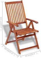 Folding Patio Chairs 2 pcs,Outdoor Lounge Chair,Portable Camping Chair,Bistro Table and Chairs Outdoor,Easy Storage and Transport,for Balcony/Garden/Backyard, Solid Acacia Wood Brown