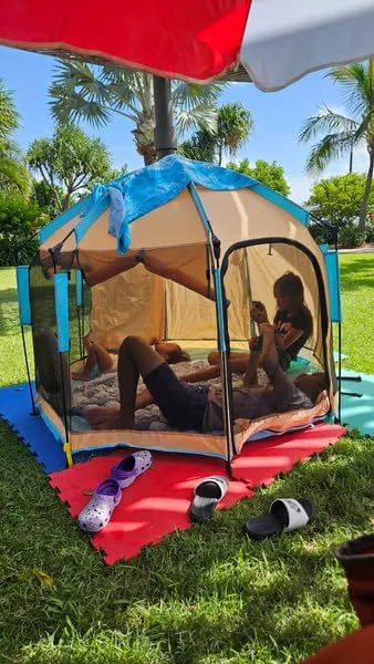 Beach Pop Up Tent & Sun Shelter - 5 Sec Setup | Adjustable Sunshade, Nano Water/Mosquito Proof UPF 50+ | for Camping, Picnic, Sports, Concert Set w/Storage