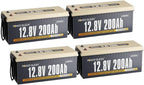 Power Queen 12V 200Ah LiFePO4 Battery 2560Wh, RV Lithium Battery up to 15000 Deep Cycles, Backup Power for Solar Off Grid, Home Energy Storage, Camper Van Trailer