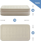 Simpli Comfy 18" Raised Twin Inflatable Air Mattress with Built-in AC Pump, Fast Self-Inflating Blow Up Air Bed with Waterproof Top for Home, Travel, Camping 75” x 40” x 18"