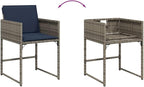 Patio Chairs with Cushions 4 pcs Gray Poly Rattan Dinning Chairs Camping Chair Patio Chairs Outdoor Chairs for Bedroom Patio Dining Outdoor
