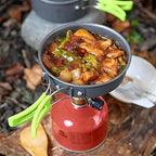 Portable Camping Tableware Cooking Set Outdoor Cookware Pan Pot Bowl Spoon Utensils for Hiking Picnic Travel Wild Campismo(Color:D)
