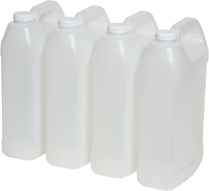 FastRack 1 Gallon Water Jug (Pack of 4) | F-Style Reusable Plastic Jug with lid for Liquids | Heavy-Duty Water Container for Storage, Camping | BPA-Free Gallon Jugs with Lid