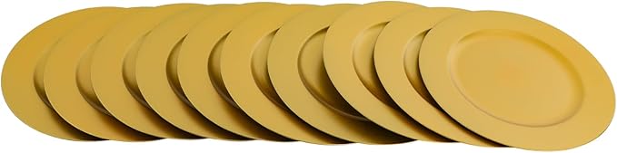 100 Pcs Charger Plates Bulk, 13 Inch Round Charger Plates Set, Table Decoration Dinner Tray for Wedding Party Baby Shower (Gold)