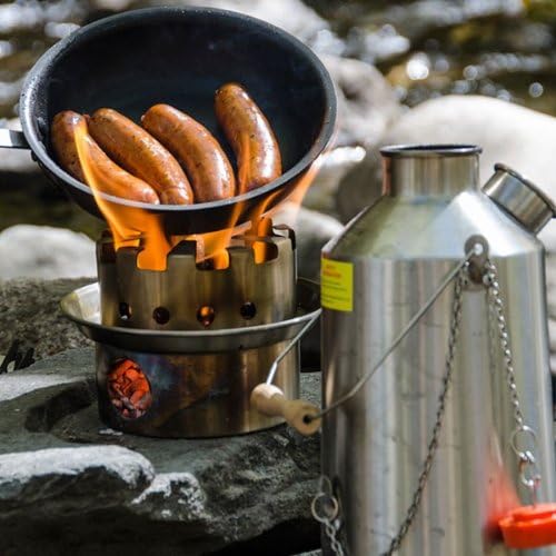 Large Hobo Stove Kelly Kettle Stainless Steel - Fits ONLY Base Camp and Scout models. Cook for hours with sticks and twigs. For Camping, Hunting, Fishing, Scout Camp, Emergencies, Hurricanes, Tornados