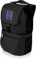 PICNIC TIME NCAA Northwestern Wildcats Zuma Backpack Cooler - Soft Cooler Backpack - Lunch Cooler, (Black)