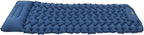 Ergonomic Inflating Sleeping Pad with Built in Pump, Nylon Material, and Storage Bag for Office, Camping, and Outdoor Use (Navy Blue)