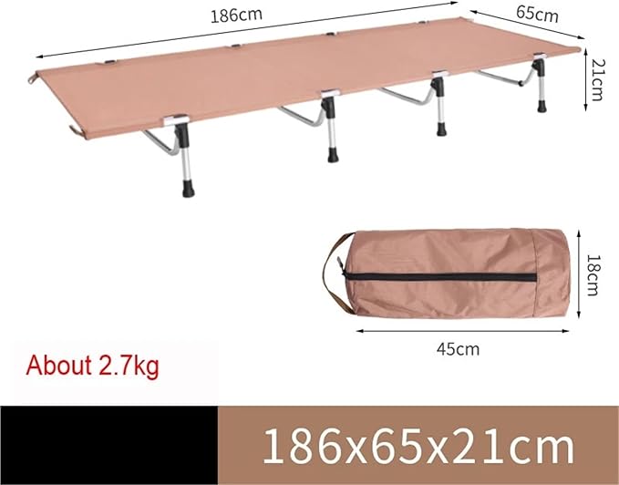 Ultralight Folding Bed Camping Single Cot Portable Travel Camping Bed Outdoor(Pink) (Pinks)