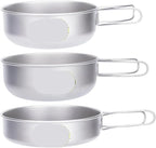 Pure Titanium Folding Cookware Set, Portable Lightweight Frying Pan and Tableware Bowl for Outdoor Camping and Picnic
