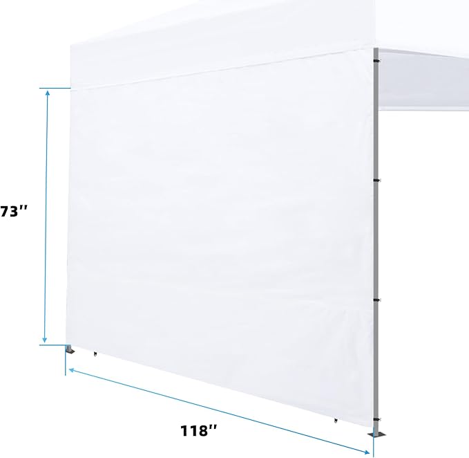 Joramoy Canopy Tent Sidewalls 10×10 for Pop Up Canopy, Instant Sunwall with Waterproof and UV Protection Layer,1 Pack Sidewall Only(White)
