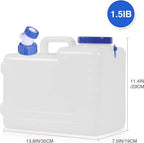 3.9 Gallon/15L Water Container with Spigot, Portable BPA Free Water Jug, Multifunction Water Tank for Camping Outdoor Hiking Picnic Supplies, Emergency Stroage, 2 Pack