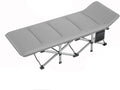 Folding Camping Bed Corduroy Cotton Cots for Camping with Mat Camping Cots for Adults Lounge Chair Portable Camping Cot