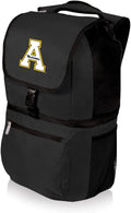 PICNIC TIME NCAA App State Mountaineers Zuma Backpack Cooler - Soft Cooler Backpack - Lunch Cooler, (Black)