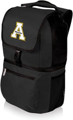 PICNIC TIME NCAA App State Mountaineers Zuma Backpack Cooler - Soft Cooler Backpack - Lunch Cooler, (Black)