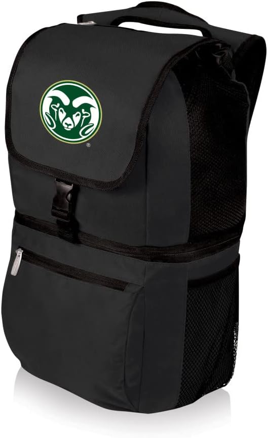 PICNIC TIME NCAA Colorado State Rams Zuma Backpack Cooler - Soft Cooler Backpack - Lunch Cooler, (Black)