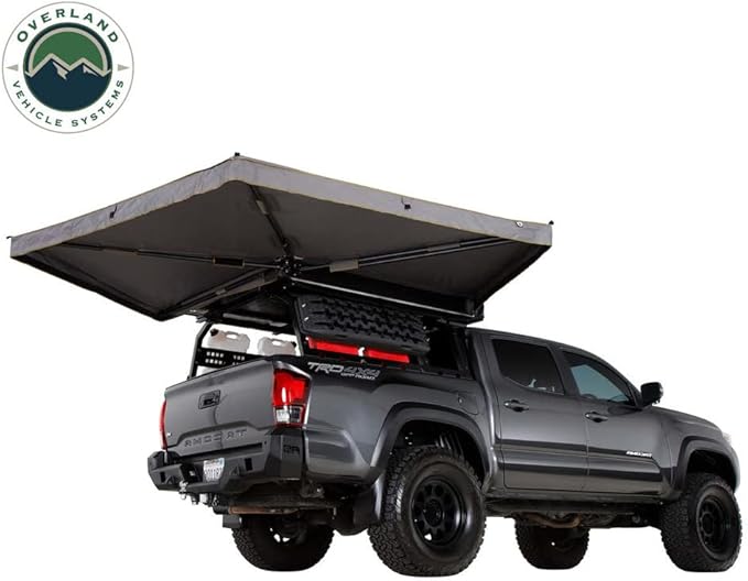 Overland Vehicle Systems HD Nomadic 270 LTE Passengers Side Awning | Dark Gray | Includes Black Travel Cover | 19689909