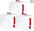 3 Pack Collapsible Water Container with Spigot, Foldable Camping Water Container Portable Camping Storage Carrier Jug for Outdoors Hiking Emergency Kit Backpack (5.3 Gallon,Red,3 Pcs)