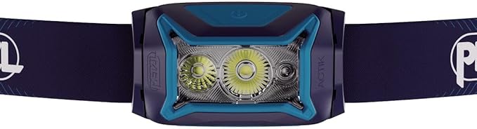 PETZL ACTIK CORE Headlamp - Powerful, Rechargeable 650 Lumen Light with Red Lighting for Hiking, Climbing, and Camping - Blue