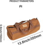 TBACW Canvas Tool Storage Bag with Zipper - Organizer for Tools, Tent Stakes & Poles, Durable Fabric Utility Pouch for Outdoor Hunting Hiking Camping Gear (Khaki)