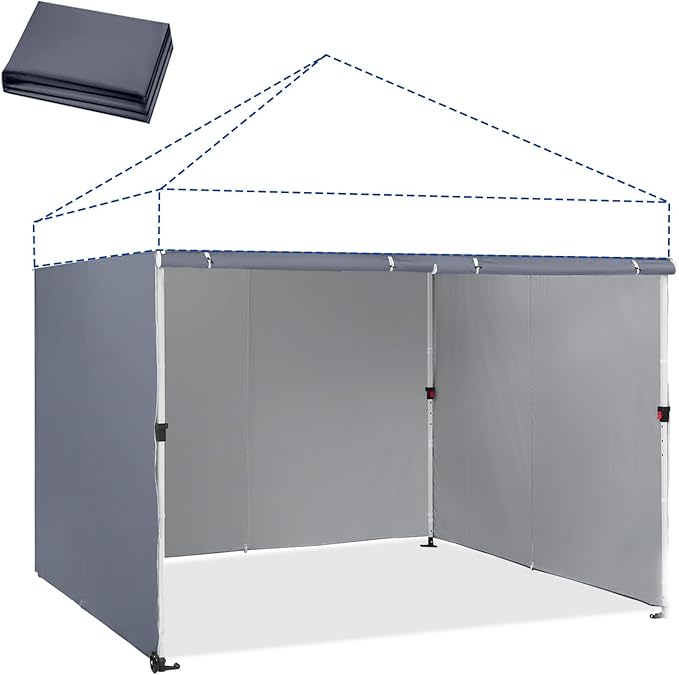 CROWN SHADES 8x8 Canopy Sidewalls (4pck) - Replacement Walls for 8x8 Gazebo, Event Shelter Accessories - Gray