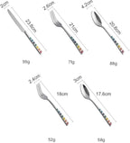 Unique Colorful Silverware Set for 4, Modern Stainless Steel Flatware Cutlery Tableware Utensil Set Knives Forks Spoons,Dinnerware Sets for Christmas Party Kitchen Wedding Gifts 16-piece