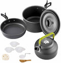 Camping Cookware Set Portable Outdoor Tableware Kettle Pot Cookset Cooking Pan Bowl for Hiking BBQ Picnic