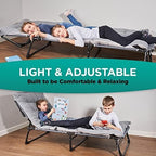 ZONETECH Folding Cot & Pad Mattress 4 Position Adjustable Portable, Premium Quality for Adult and Kids-Perfect for Camping, Travel, Patio, Beach, Indoor & Outdoor Activity (4-Pack)