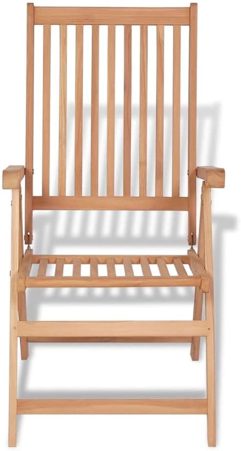 Reclining Patio Chairs 2 pcs,Bistro Table and Chairs Outdoor,Portable Camping Chair,Lawn Chair,Garden Chair,7 Reclining Positions,for Yard, Balcony, Porch, Solid Teak Wood