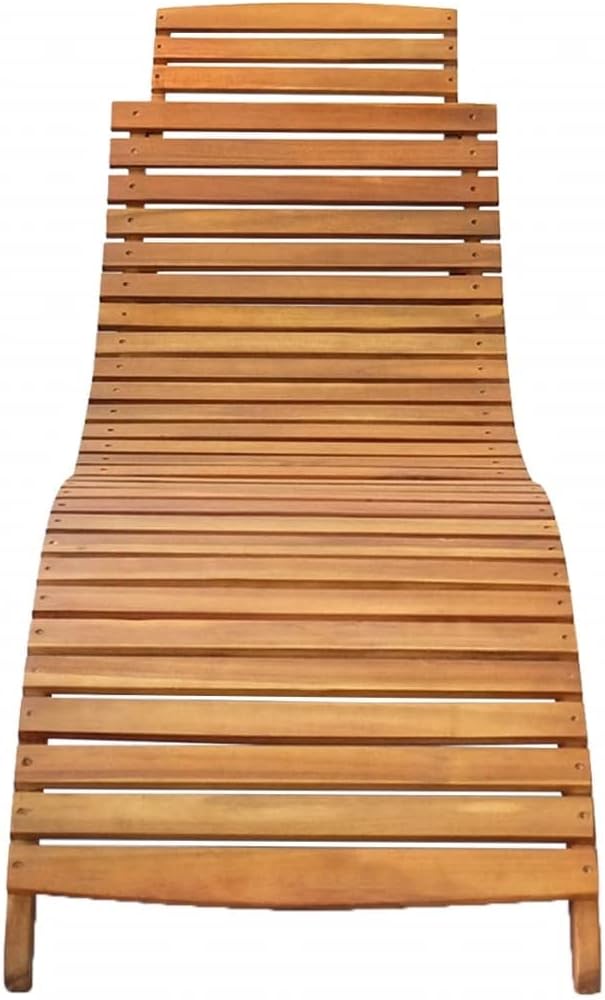 Sun Lounger Solid Acacia Wood Brownpatio Chairs Tanning Chair Outdoor Lounge Chairs Camping chairsSuitable for Gardens, courtyards