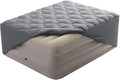 SLEEP ZONE Twin Air Mattress Pad Cover, Plush Quilted Air Mattress Topper, Breathable and Noiseless Air Bed Mattress Protector with Deep Pocket Fits Up to 25 Inches Mattress (Dark Gray)