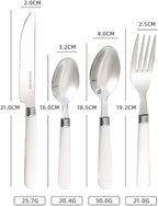 White Silverware Set for 6 Durable Stainless Steel Flatware Set 24 Piece Cutlery Tableware Utensils White Handle (ABS) Set Include Teaspoons Knives Forks and Spoons for Home Kitchen Christmas