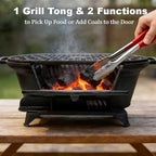 Portable Charcoal Grill Stove,Cast Iron Tabletop BBQ Grill 2 Heights cast iron hibachi,for 2-4 People,for Outdoor, Camping,Picnic,Backyard,Patio