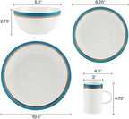 16-Piece Dinnerware Set Round Tableware Set pf Plates Dinner Sets Dish Plate Ceramic Dishes to Eat Food