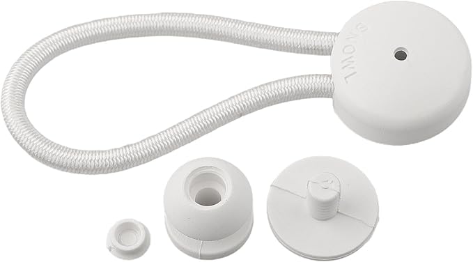 5 Pack Shock Cord Fastener Bungee Cord Clips With Adjustable Knob For Tent Boat Cover Canvas Marine Truck RV Trailer Accessories Nylon Rubber Material 13Cm Stretch Length(white)