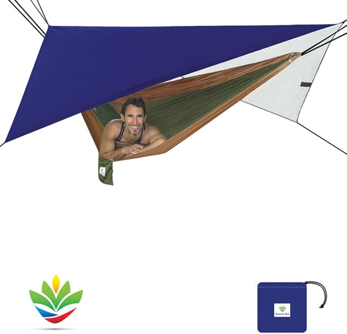 Hammock Bliss All Purpose Waterproof Shelter - Waterproof Tent Tarp, Rain Fly and Hammock Shelter to Cover Your Hammock & Your Gear – Make H A M M O C K Camping A Rain Free and Dry Experience