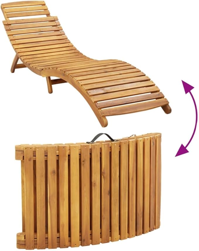 Sun Lounger with Cushion Taupe Solid Wood Acaciapatio Chairs Tanning Chair Camping Chairs Outdoor Lounge chairsSuitable for Gardens, courtyards