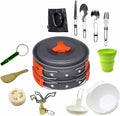 Camping Cookware Kit Outdoor Aluminum Cooking Set Travelling Hiking Picnic BBQ Tableware Equipment Kettle Pots Kitchenware (Color : D) (A)