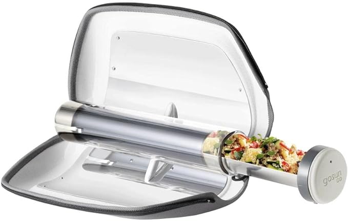GOSUN Go Portable Camping Stove for 0.9 L Food | Effortless Outdoor Cooking with Fusion Solar Oven | Patented Solar Cooking Technology | Solar Oven Ideal for Hiking & Camping | Silver