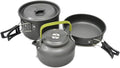 Light Aluminum Alloy Camping Cookware Utensils Outdoor Cooking Teapot Picnic Tableware Kettle Pot Frying Pan 3pcs/Set
