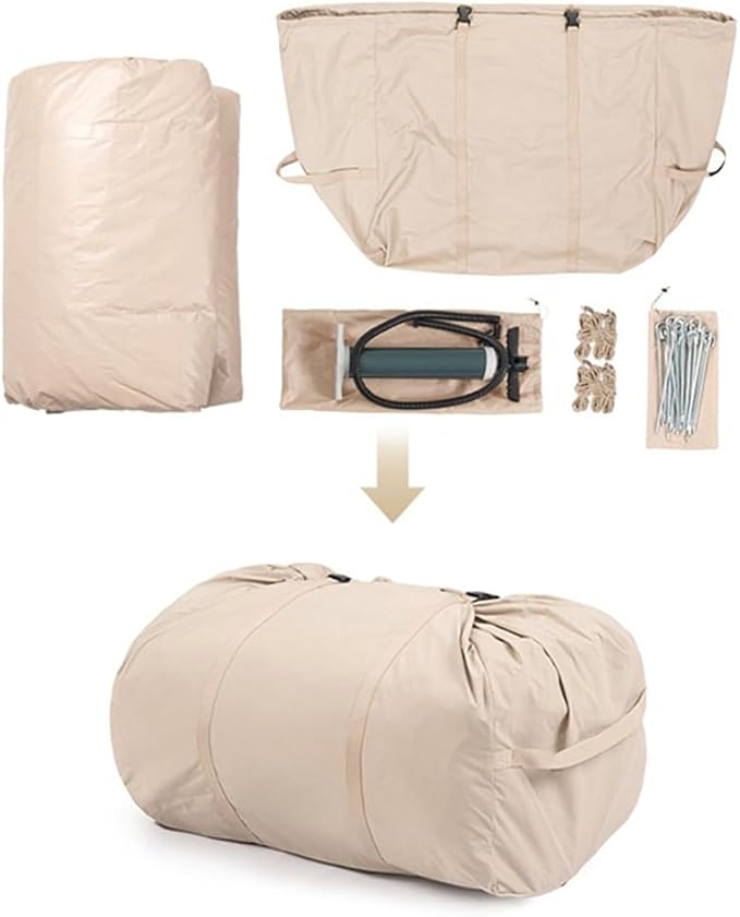 UNIISTRENGH Inflatable Camping Tent, Air Glamping Quick Set Up Waterproof Pop Up Tents with Stove Jack Hole and Carry Bag