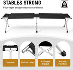 Portable Folding Camping Cot, Heavy Duty Sleeping Bed with Carrying Bag, 610D Oxford Cloth & Lightweight Aluminum Frame, 275lbs Load, Outdoor Cot for Adults, Travel, Hiking, Office (Black, 4 Pack)