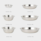 Portable Camping Tableware Stainless Steel Plates Bowls for Hiking Picnic Outdoor Use with Mesh Bag for Easy Cleaning and Drying