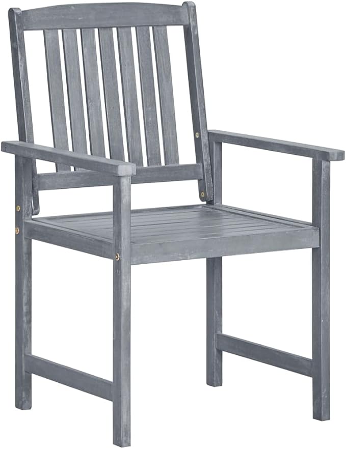 Director's Chairs with Cushions 4 pcs,Bistro Table and Chairs Outdoor,Lounge Chair,Patio Dining Chairs,Camping Chair,for Outdoor Patio, Campsite, or Yard, Gray Solid Acacia Wood