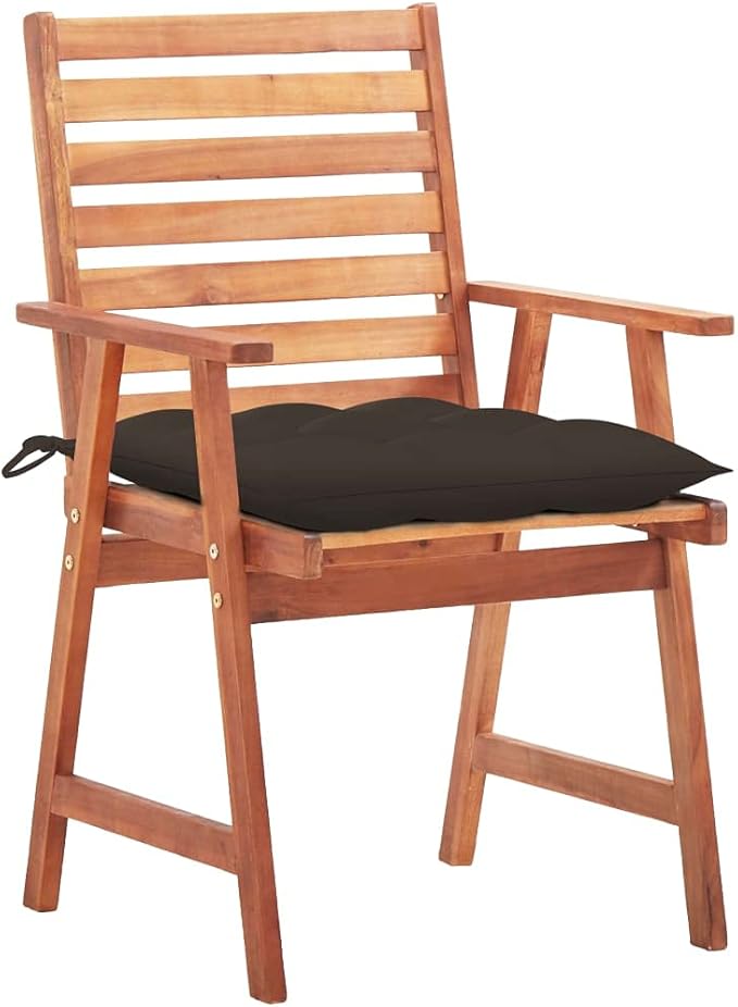 Patio Dining Chairs 3 pcs with Cushions,Outdoor Chairs,Decorative Chair,Reception Chair,Picnic Chair,Camping Chair,Breakfast Chair,Bistro Chair,for Backyard,Garden,Porch, Solid Acacia Wood