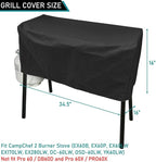 Patio Stove Cover for Camp Chef 2 Burner Waterproof Outdoor Cooking Stoves Covers 34.5 Inch UV Resistant Fits EX60LW, EX-60, DC-60LW, OSD-60LW, YK60LW, EX280LW Black WC007, 34.5L*16W*16H inch