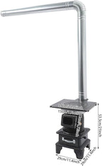 CNCEST Wood Burning Stove with Chimney Pipes,Cast Iron Cast Iron Portable Hot Tent Stove,6m/19.69ft Smoke Sleeve,Wood Stove Heating and Cooking for Camping,Tents,Cooking and Travel (TypeC)