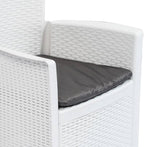 Patio Chairs ,Dining Chairs,Camping Chair,Study Chair,Coffee Chair,Beach Chair,Garden Chairs,Patio Funiture,for Deck, poolside,Camping,Beach,Campsite,2 pcs with Cushion White Plastic Rattan Look