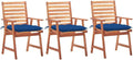 Patio Dining Chairs 3 pcs with Cushions,Outdoor Chairs,Decorative Chair,Reception Chair,Picnic Chair,Camping Chair,Breakfast Chair,Bistro Chair,for Backyard,Garden,Porch,Solid Acacia Wood