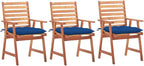 Patio Dining Chairs 3 pcs with Cushions,Outdoor Chairs,Decorative Chair,Reception Chair,Picnic Chair,Camping Chair,Breakfast Chair,Bistro Chair,for Backyard,Garden,Porch,Solid Acacia Wood