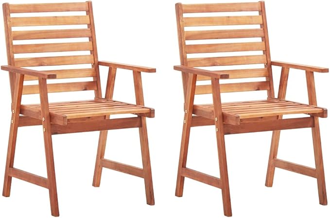 Patio Dining Chairs ,Outdoor Chairs,Coffee Chair,Study Chair,Bistro Chair,Fishing Chairs,Camp Chair,Garden Chairs,for Deck, poolside,Camping,Beach,Campsite,2 pcs with Cushions Solid Acacia Wood